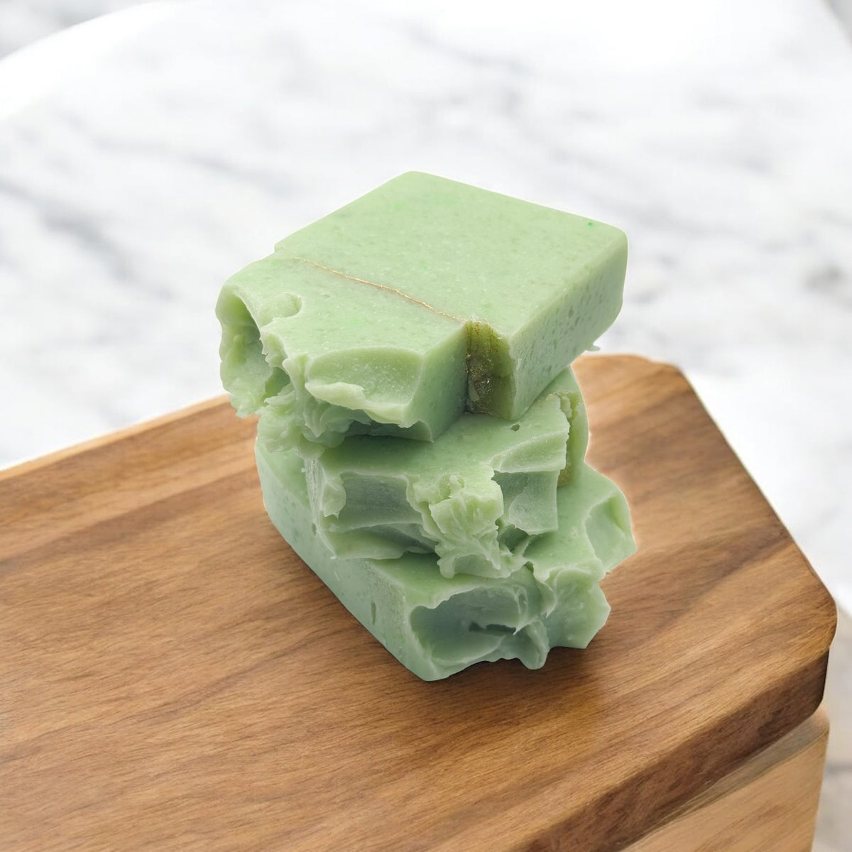 Stack of Eucalyptus Spearmint tallow soaps by Bubbly Botanicals