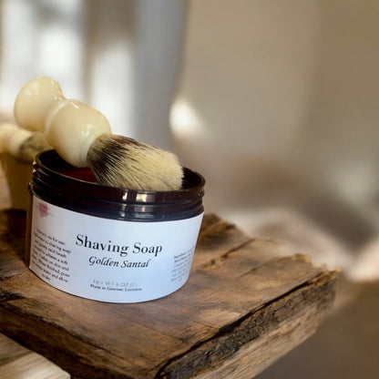 Men's tallow shaving soap with brush by Bubbly Botanicals