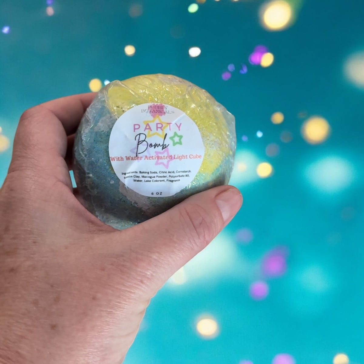 Party Bomb bath bomb by Bubbly Botanicals