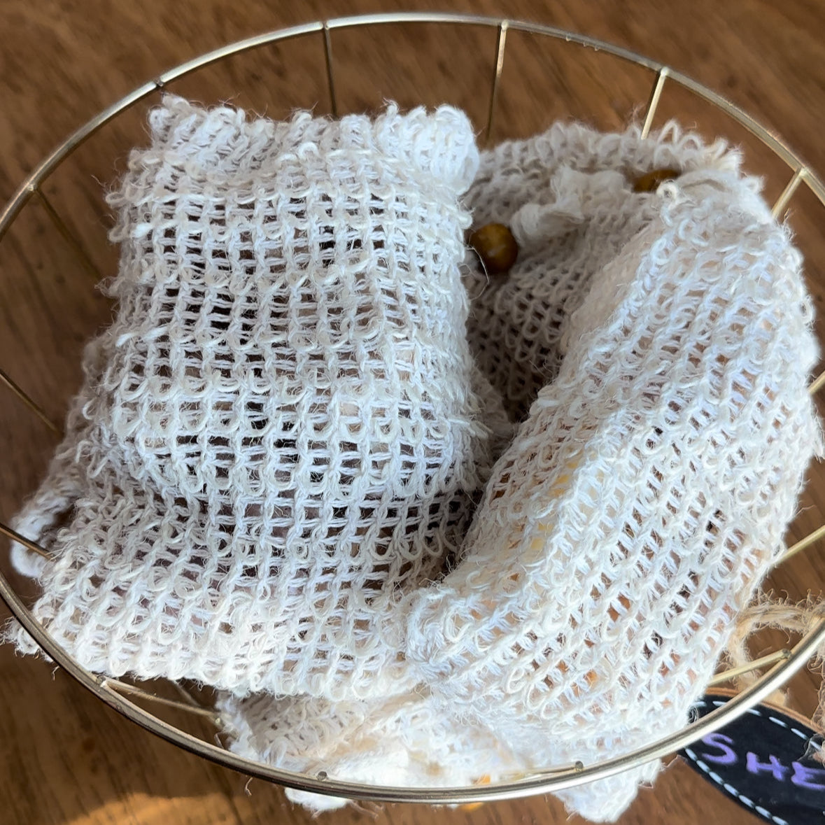 Soap shred bag with tallow soap shreds by Bubbly Botanicals
