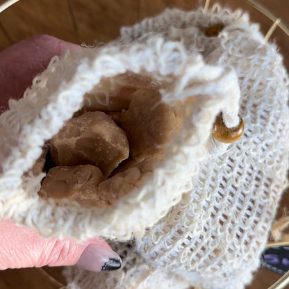 Soap shred bag with tallow soap shreds by Bubbly Botanicals