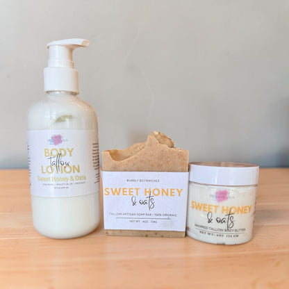 Sweet Honey & Oats tallow soap by Bubbly Botanicals