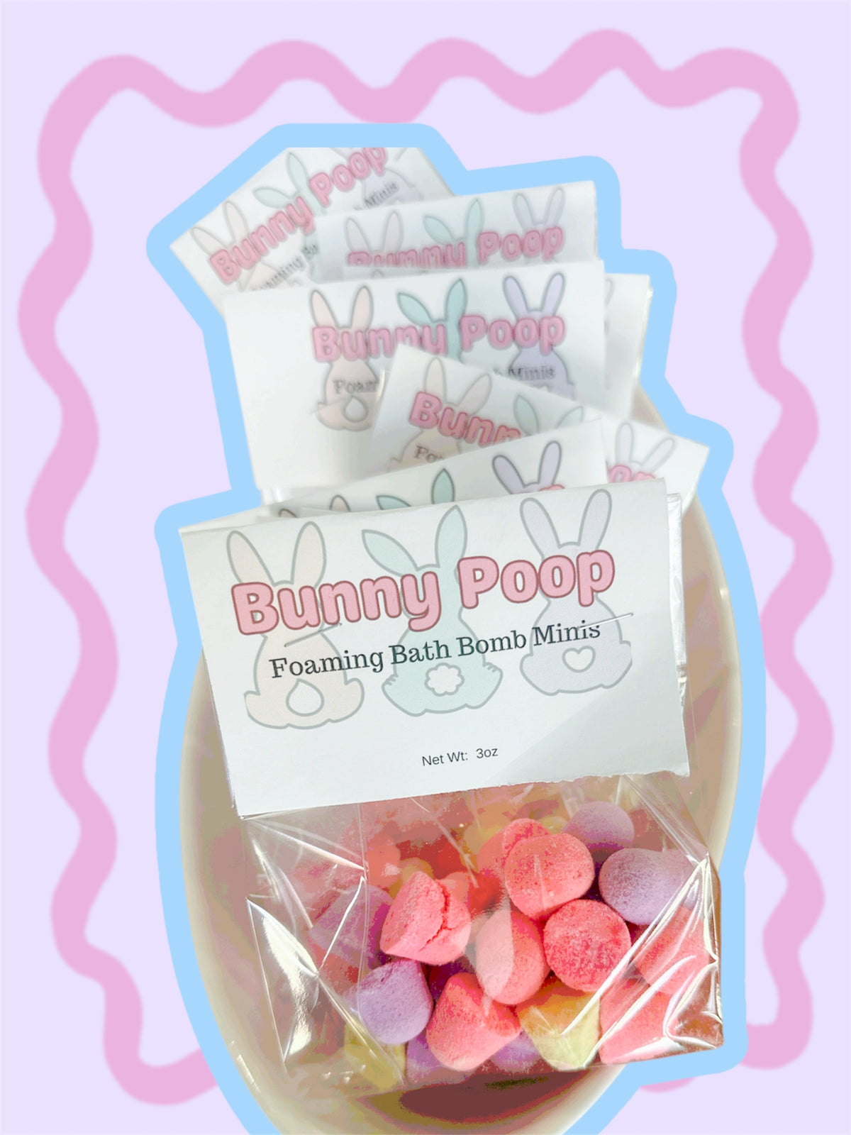 Unicorn Poop foaming mini bath bombs by Bubbly Botanicals